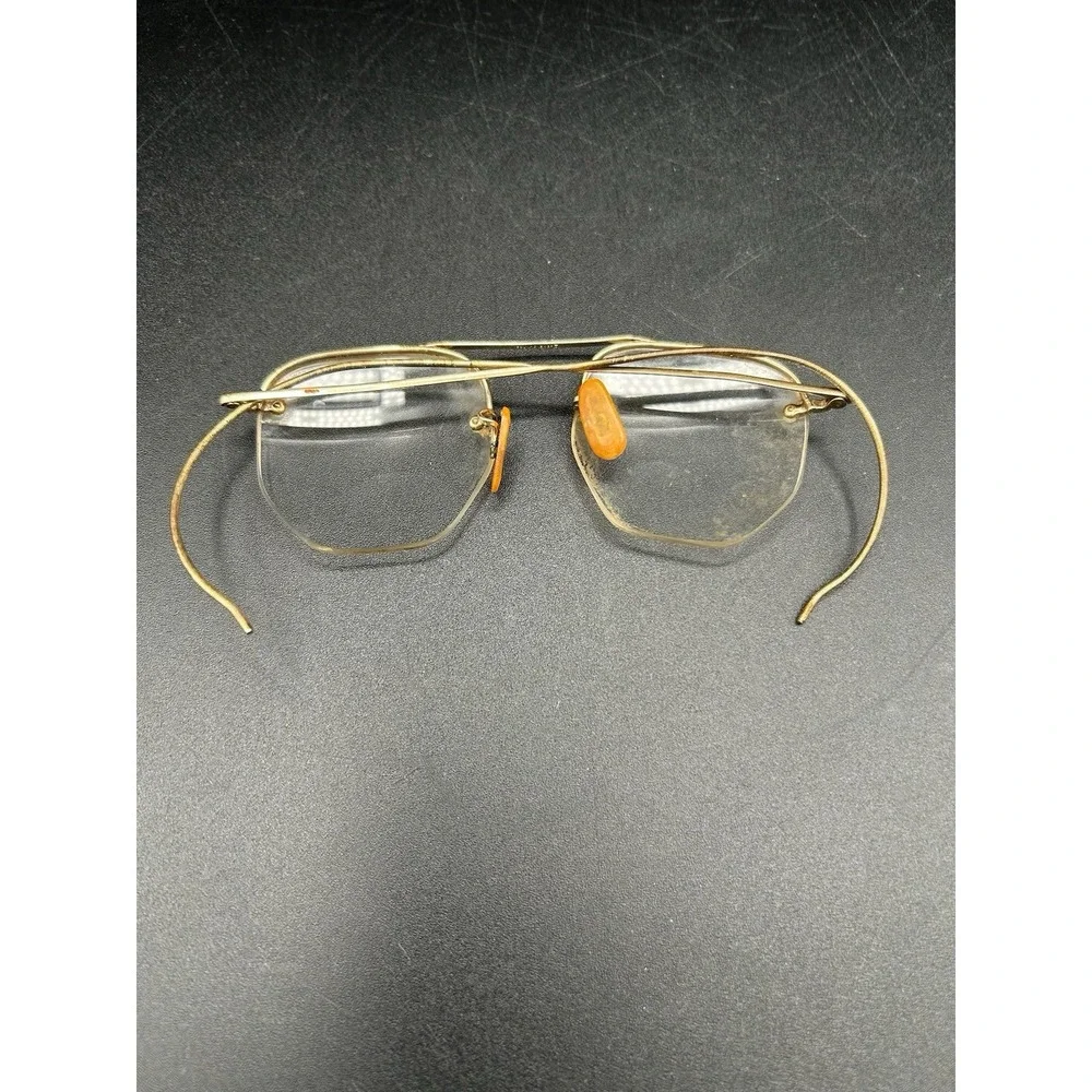VTG AO American Optic Semi Rimless 1/10-12K Gold Filled Wire Frame Eyeglasses